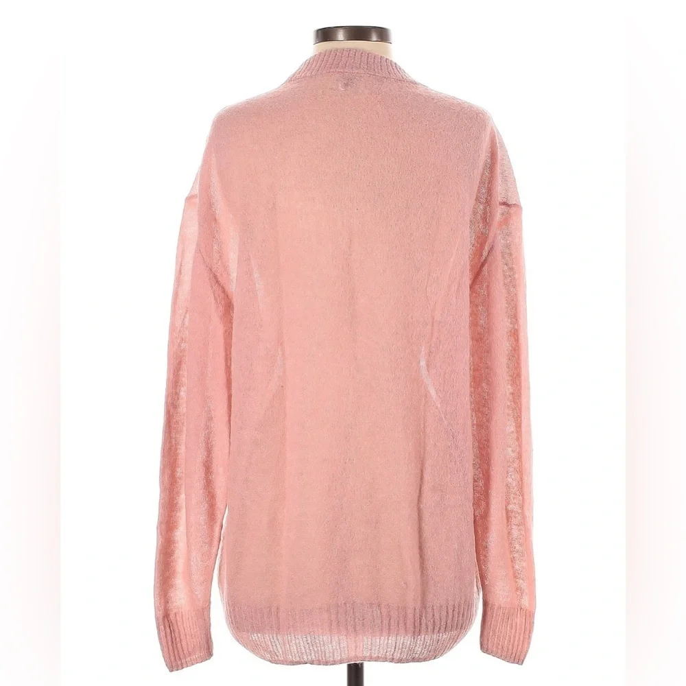 Wilfred Aritzia Bernette Sweater Alpaca Wool Blend Pink Oversized Lightweight L - Picture 3 of 6
